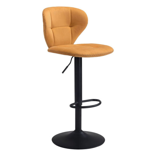 STOOL ZUO SALEM 101714 | Barstool | Yellow Black | 100% Polyester | Fabric Velvet | Inside | Use Interior Department Room Department Accommodation Studio Decoration Interiors Home Habitacion Dinner Room