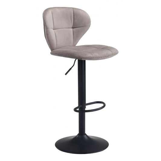 STOOL ZUO SALEM 101715 | Barstool | Gray Black | 100% Polyester | Fabric Velvet | Inside | Use Interior Department Room Department Accommodation Studio Decoration Interiors Home Habitacion Dinner Room