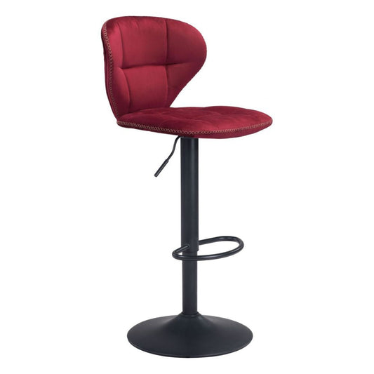 STOOL ZUO SALEM 101716 | Barstool | Red Black | 100% Polyester | Fabric Velvet | Inside | Use Interior Department Room Department Accommodation Studio Decoration Interiors Home Habitacion Dinner Room