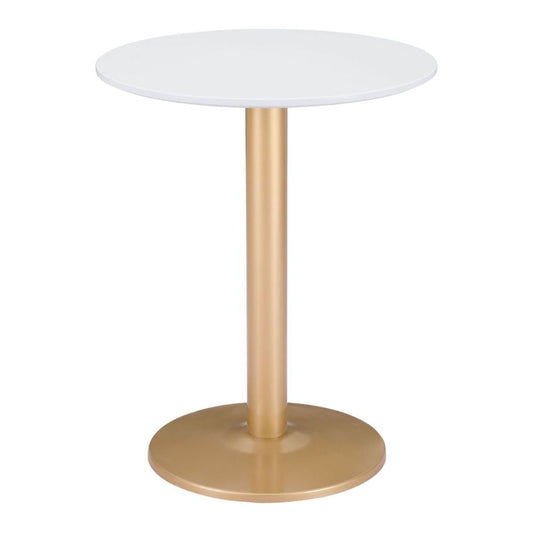 TABLE ZUO 101570 | Dining Table | Gold White | Painted MDF | Powder Coated Steel | Inside | Kitchen Living Room Office Bar Area