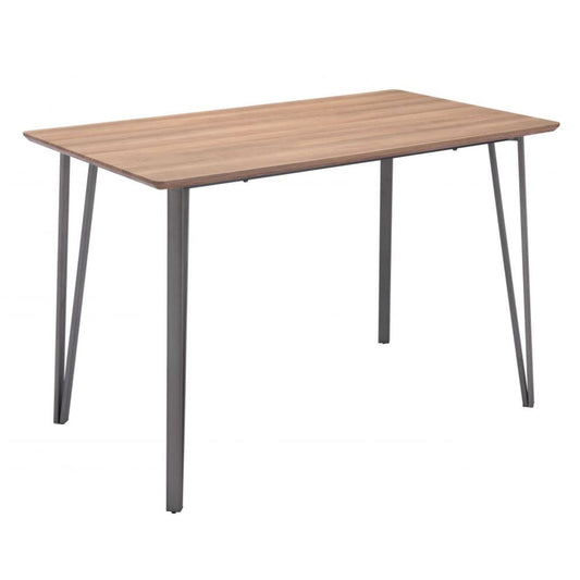 TABLE ZUO DOUBS 101889 | Counter Table | Brown Gray | Faux Wood MDF | Painted Steel | Inside | Kitchen Living Room Office Bar Area