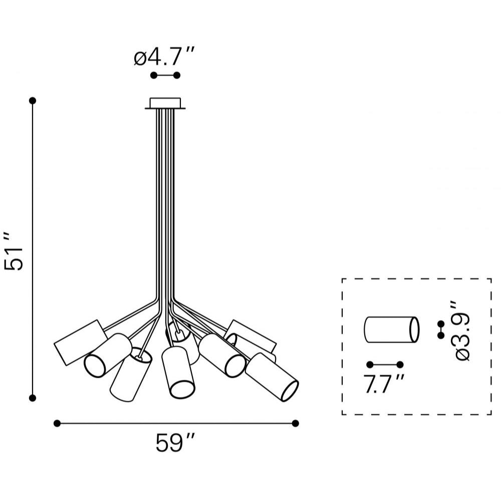 Nogal Beat USA Ambition Modern Black Ceiling Lamp for Dining Room